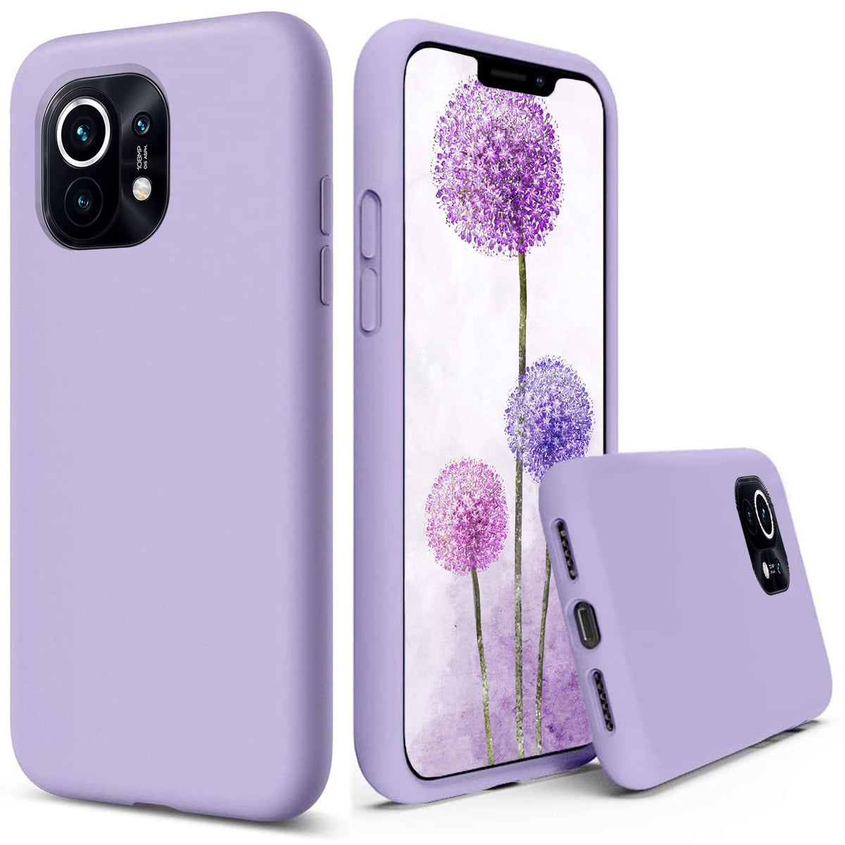 Leton Case for Xiaomi mi 11 lite 5g NE/mi 11 lite 4g 5g Phone CaseSoft Silicone Case Shockproof with Microfiber Lining Protective Shell Cover for Xiaomi mi 11 lite 5g NE/mi 11 lite 4g 5g Purple