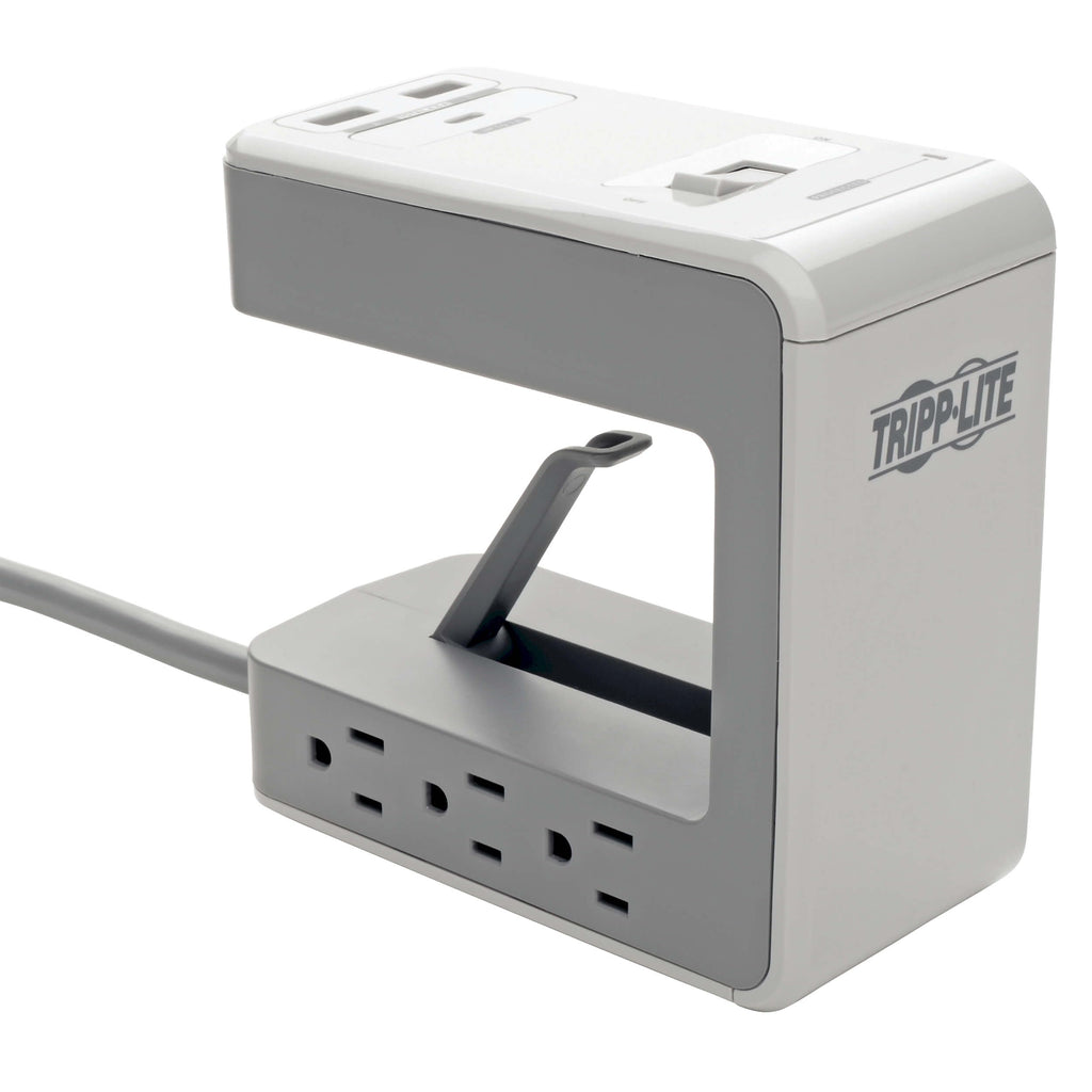 Tripp Lite Surge Protector Desk Clamp 6-Outlet 2 USB-A; 1 USB-C 8ft Cord